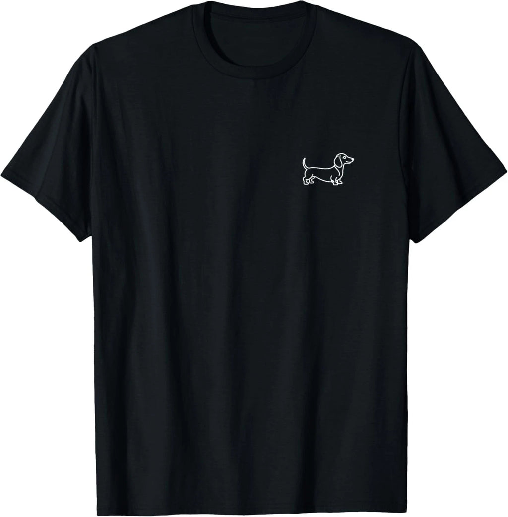 Dachshund Wiener Dog Minimalist Badge Patch Line Art T-Shirt