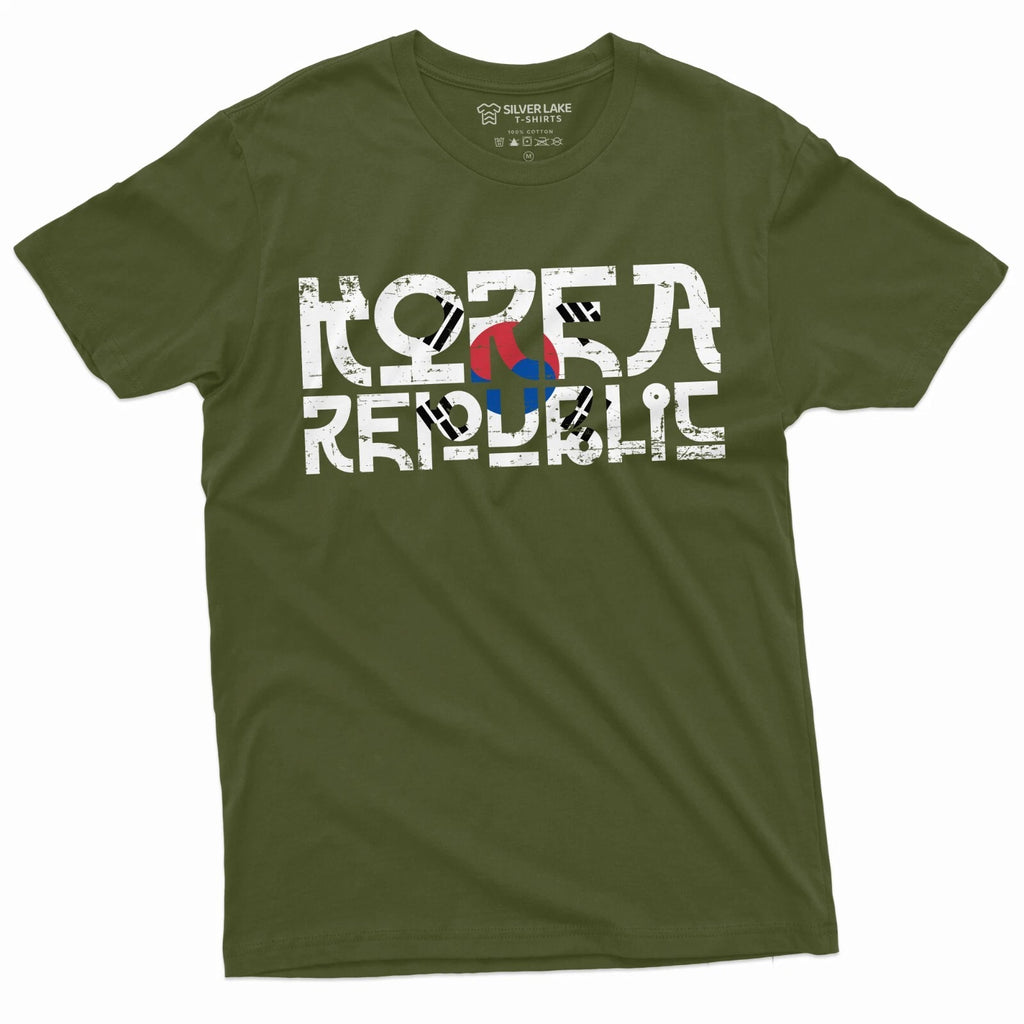 South Korea T-shirt Korean Republic Shirt Flag Coat of arms Football Soccer Tee