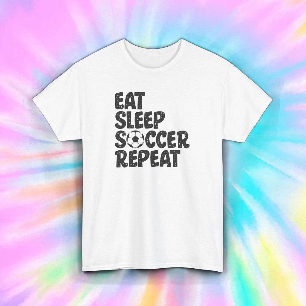 Eat Sleep Soccer Repeat T-Shirt Funny Soccer Player Sports Fan Gift S-5XL