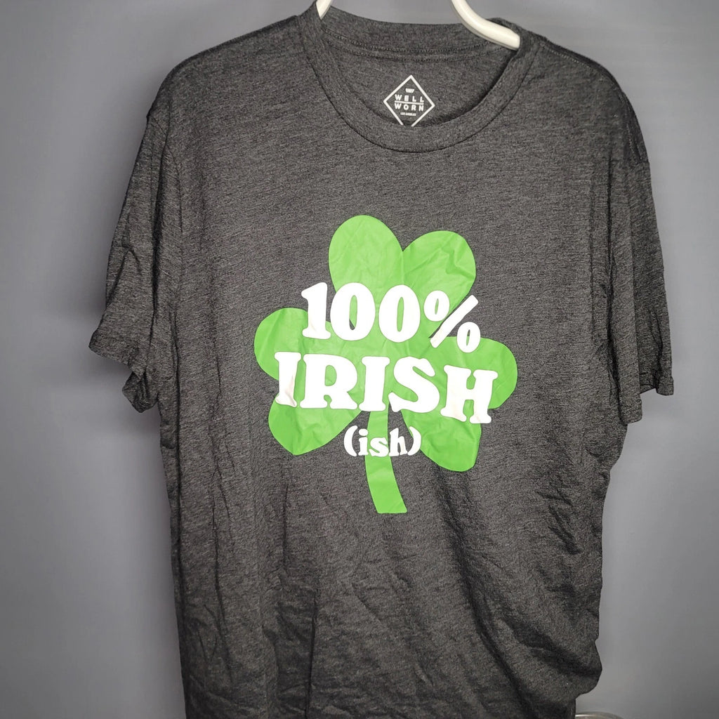 100% Irish'ish Shirt - Mens XXL- Green clover,St Patricks day, drinking party,