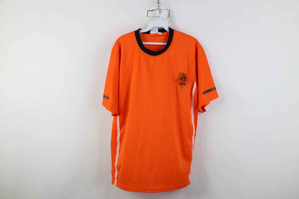 Vintage 90s Y2K Mens Large Distressed KNVB Netherlands Soccer Jersey T-Shirt