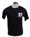 Peanuts Men's M Black U.S.A. Patriotic Short Sleeve T-Shirt