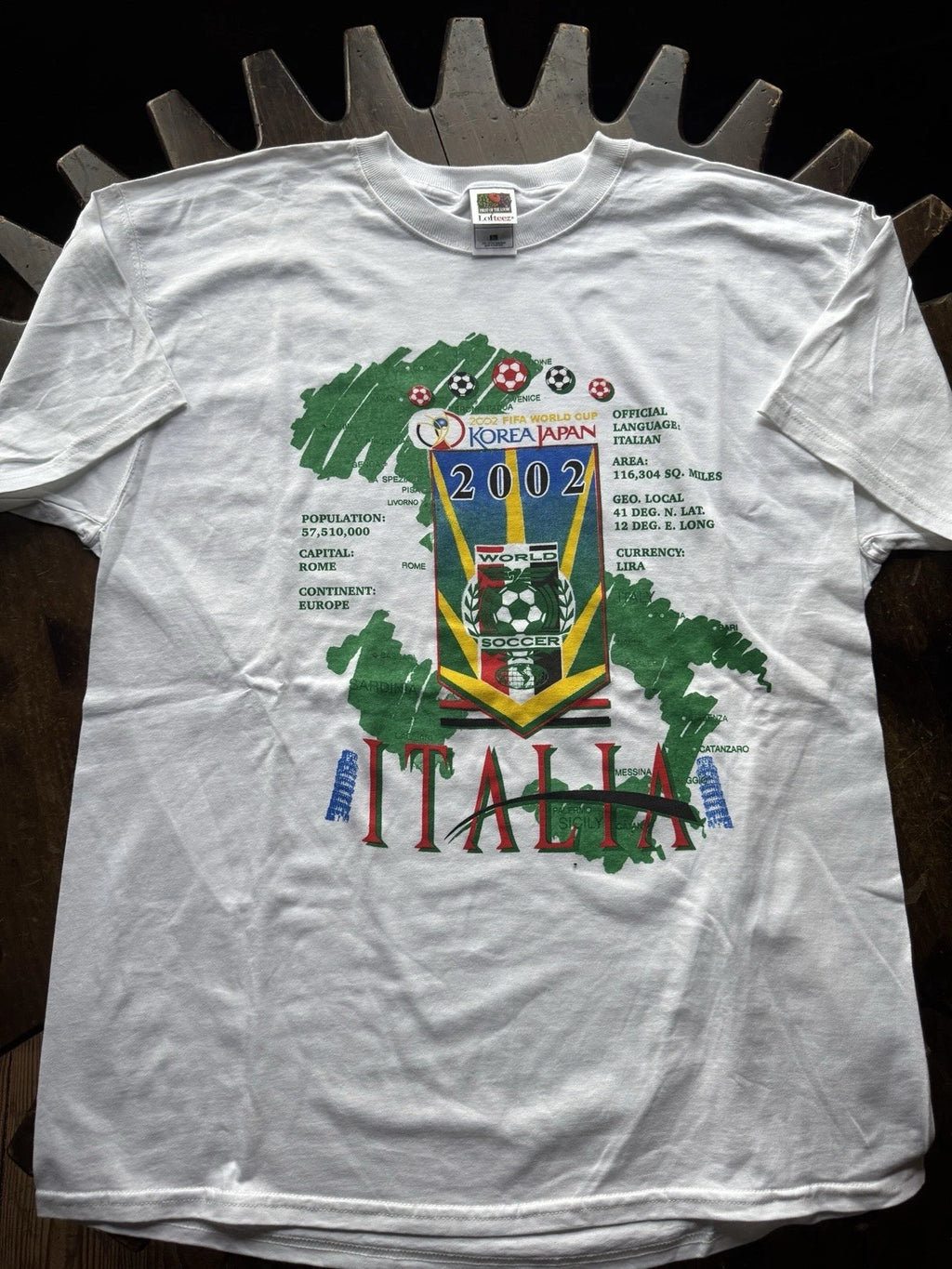 Vtg World Cup Korea 2002 Soccer Exclusive Italy Tru Fan T Shirt Men XL