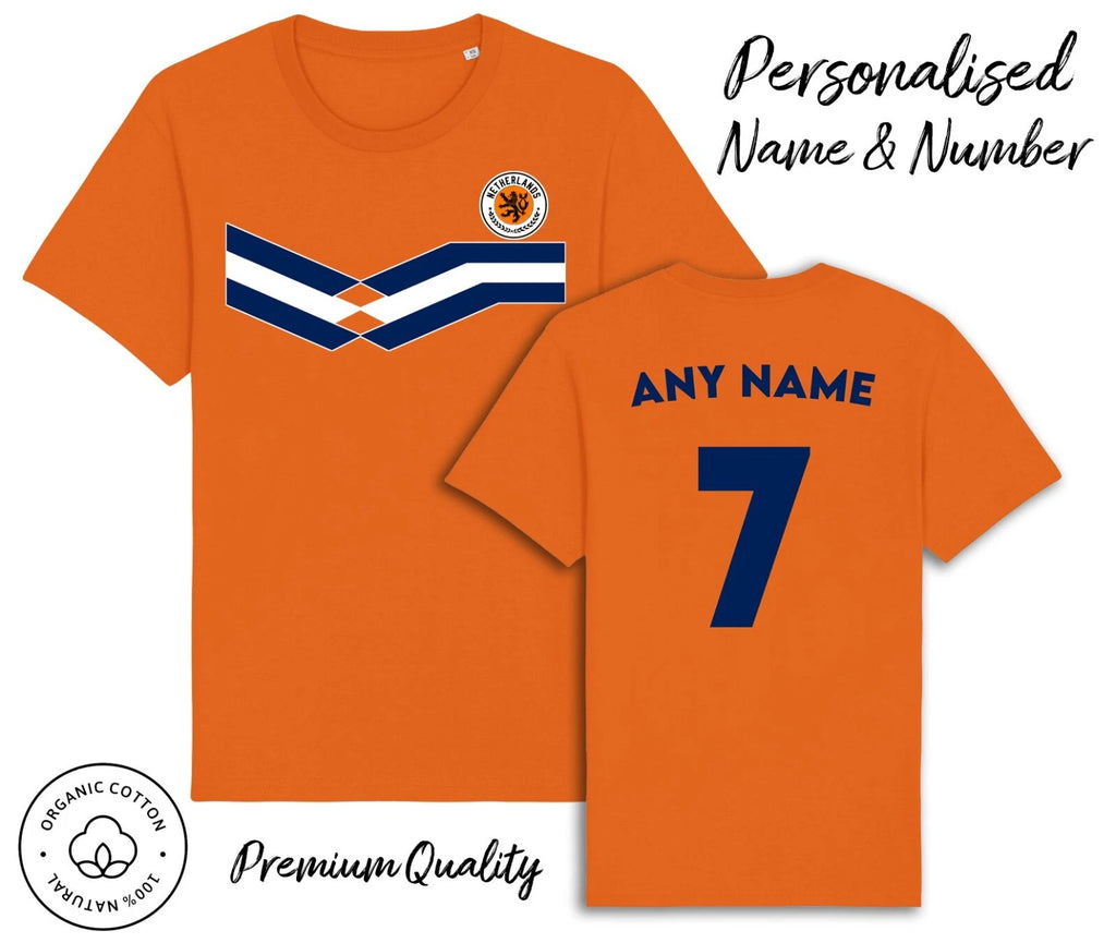 Netherlands Strip TShirt Personalised Name & No World Cup 2026  Football Holland