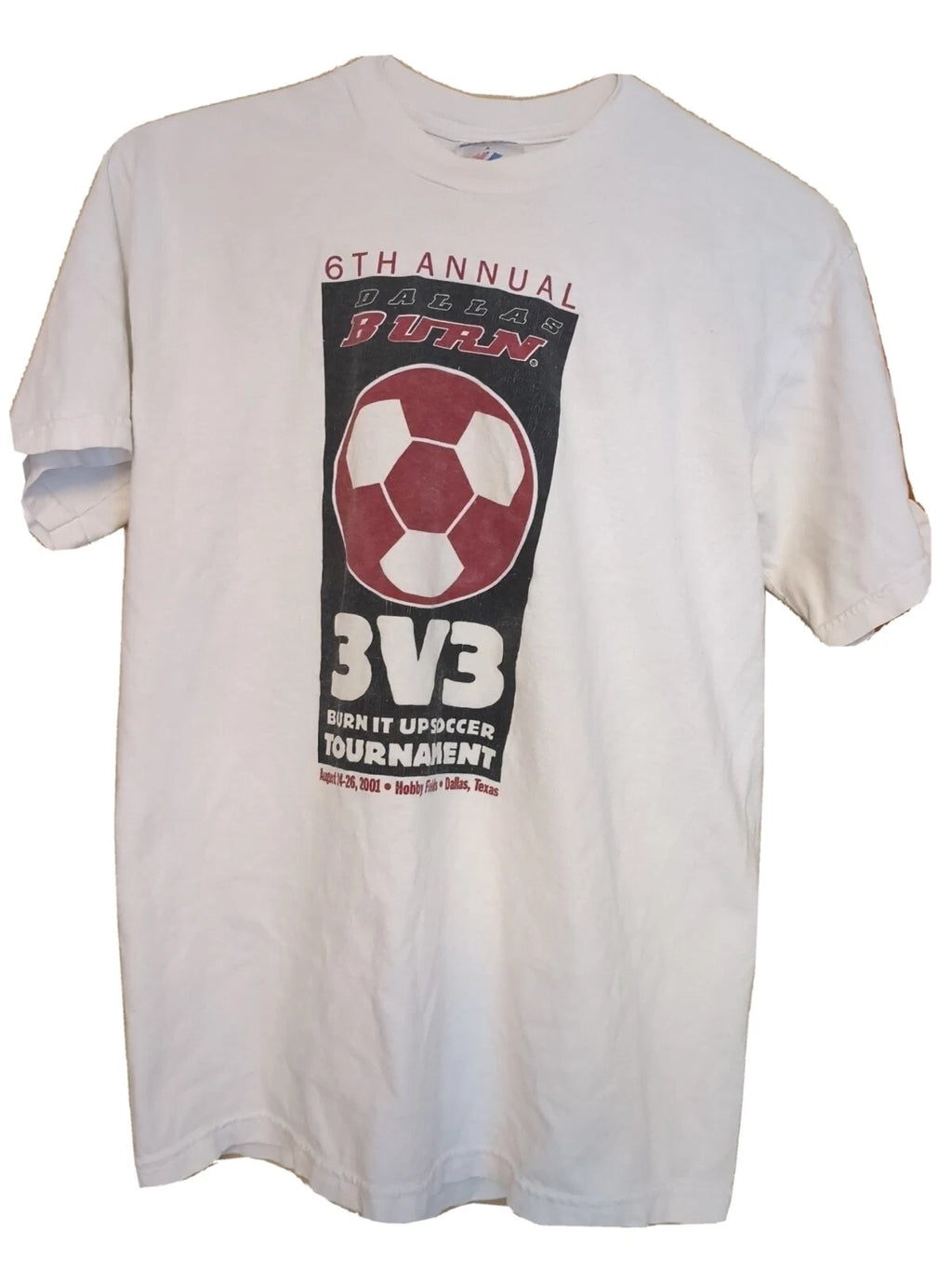 Dallas Burn 3V3 Soccer Tournament Hobby Fields 2001 Vintage T-Shirt Size Small