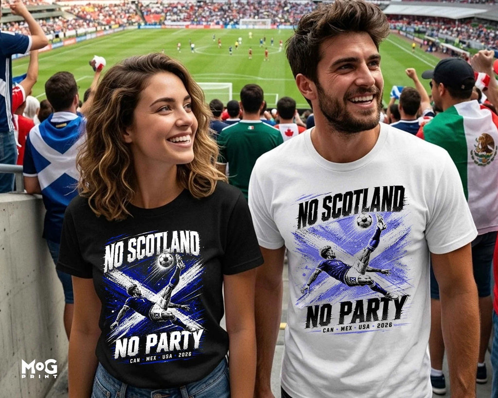 No Scotland No Party T-shirt Scottish Soccer Football Fan Tee Funny Saltire Gift