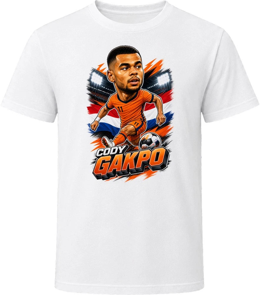 Cody Gakpo, Netherlands Caricature Soccer 2026 T Shirt