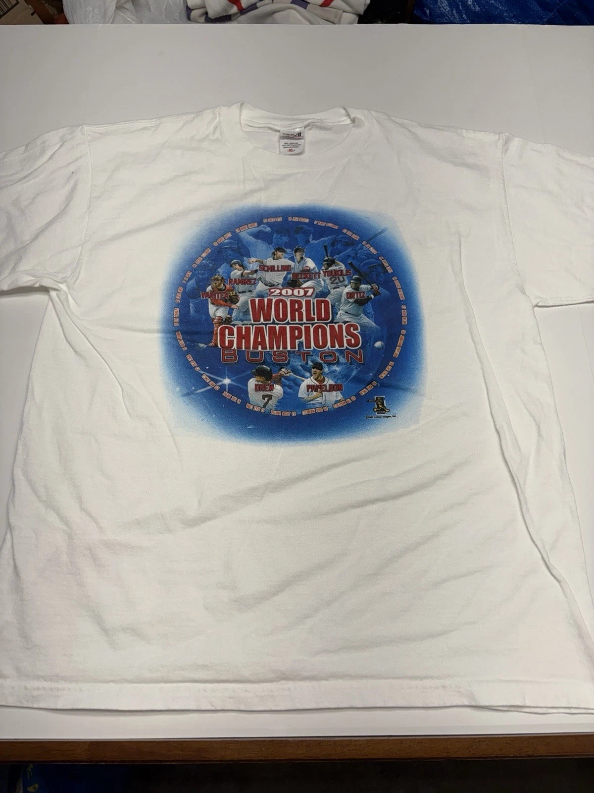 Vintage y2k Boston Red Sox 2007 World Series Champions Shirt Size XL White