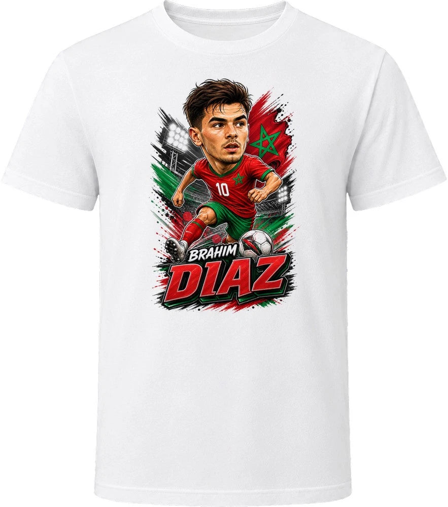 Brahim Diaz, Morocco Caricature Soccer 2026 T Shirt