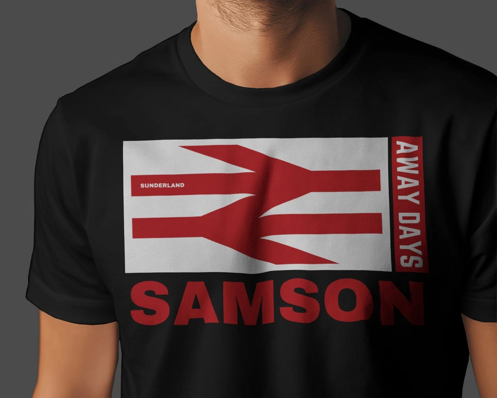 SAMSON Away Days T-Shirt | Sunderland Mackems Black Cats Tyne Wear Roker