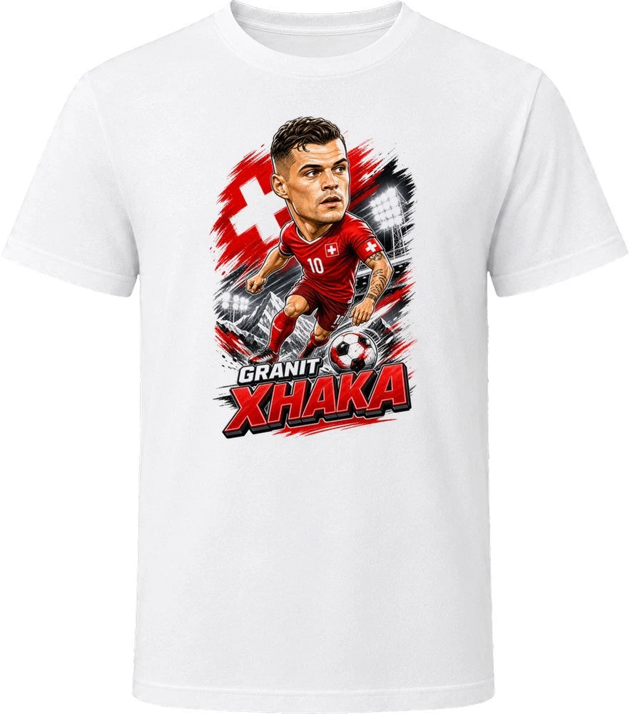 Granit Xhaka, Switzerland Caricature Soccer 2026 T Shirt