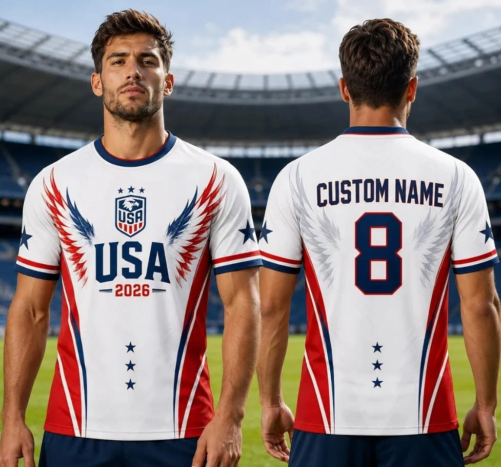 USA 2026 Custom Tshirt, Personalized Name Number Football Shirt