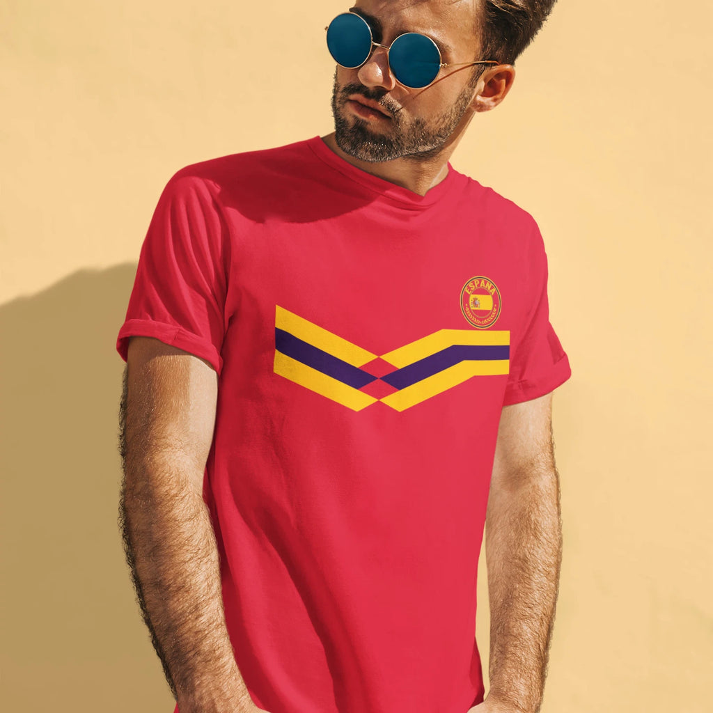 Mens SPAIN Retro Strip Football TShirt World Cup 2026 Espana Euro World Cup