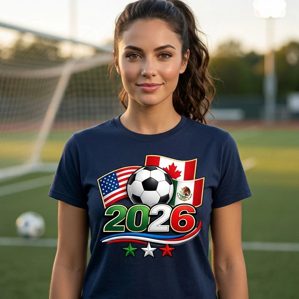 2026 World Cup T Shirt USA Canada Mexico Host Nations Fan Tee 5 Colors