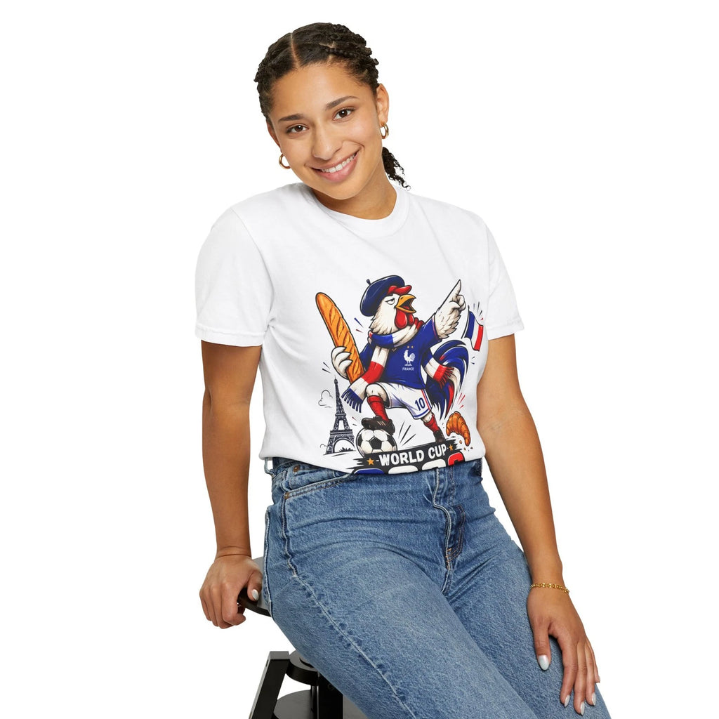 France World Cup 2026 Rooster Soccer T-Shirt | Baguette Beret Croissant