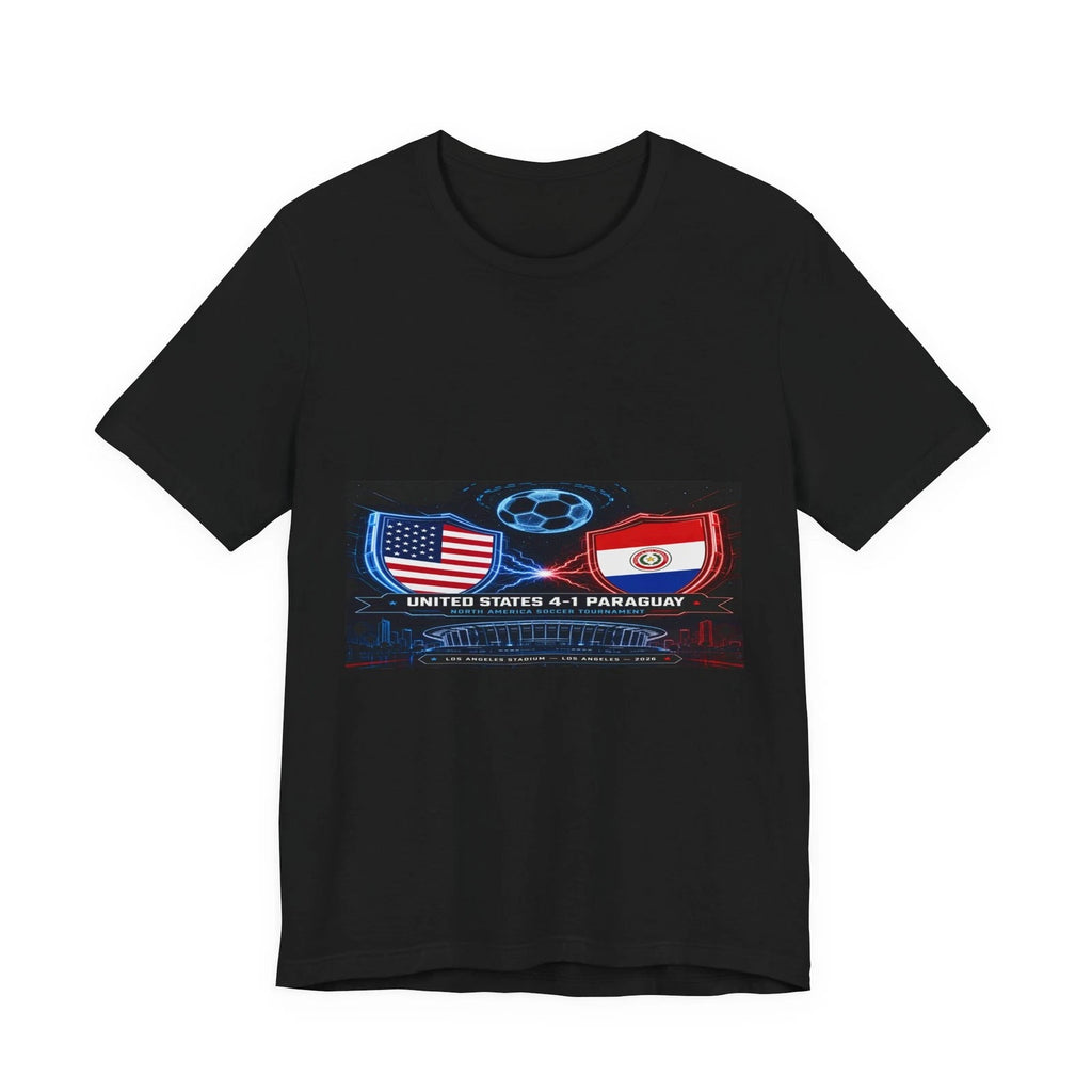 USA vs Paraguay Soccer Score Tee | Flags, Soccer Ball, Match Result