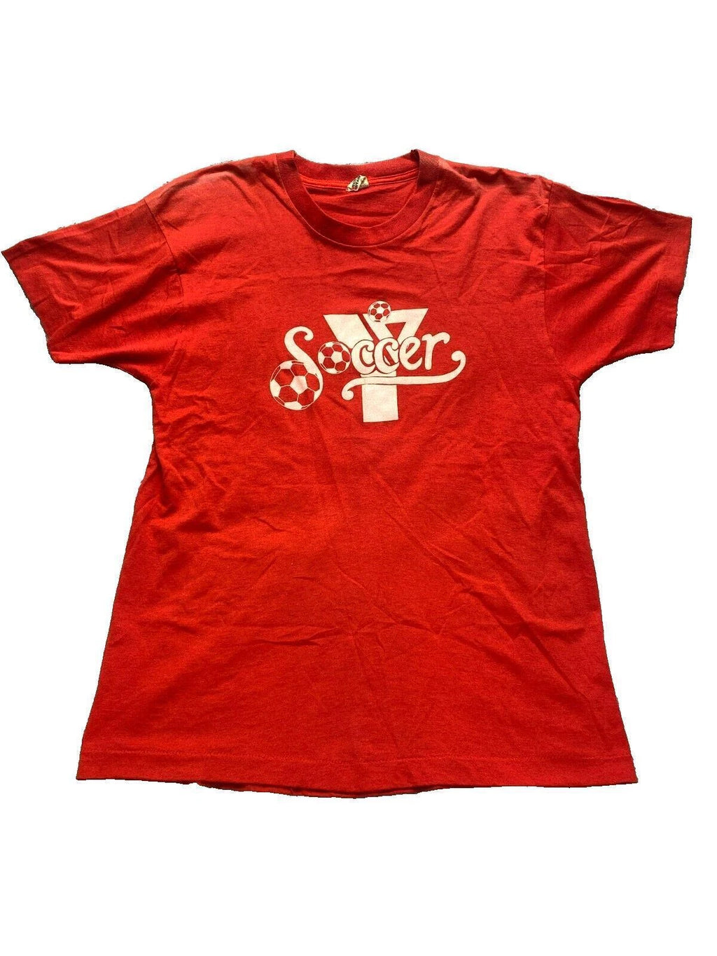 Vintage Soccer Shirt Adult Extra Large Red Y Coach Sportswear USA Made 80s Mens