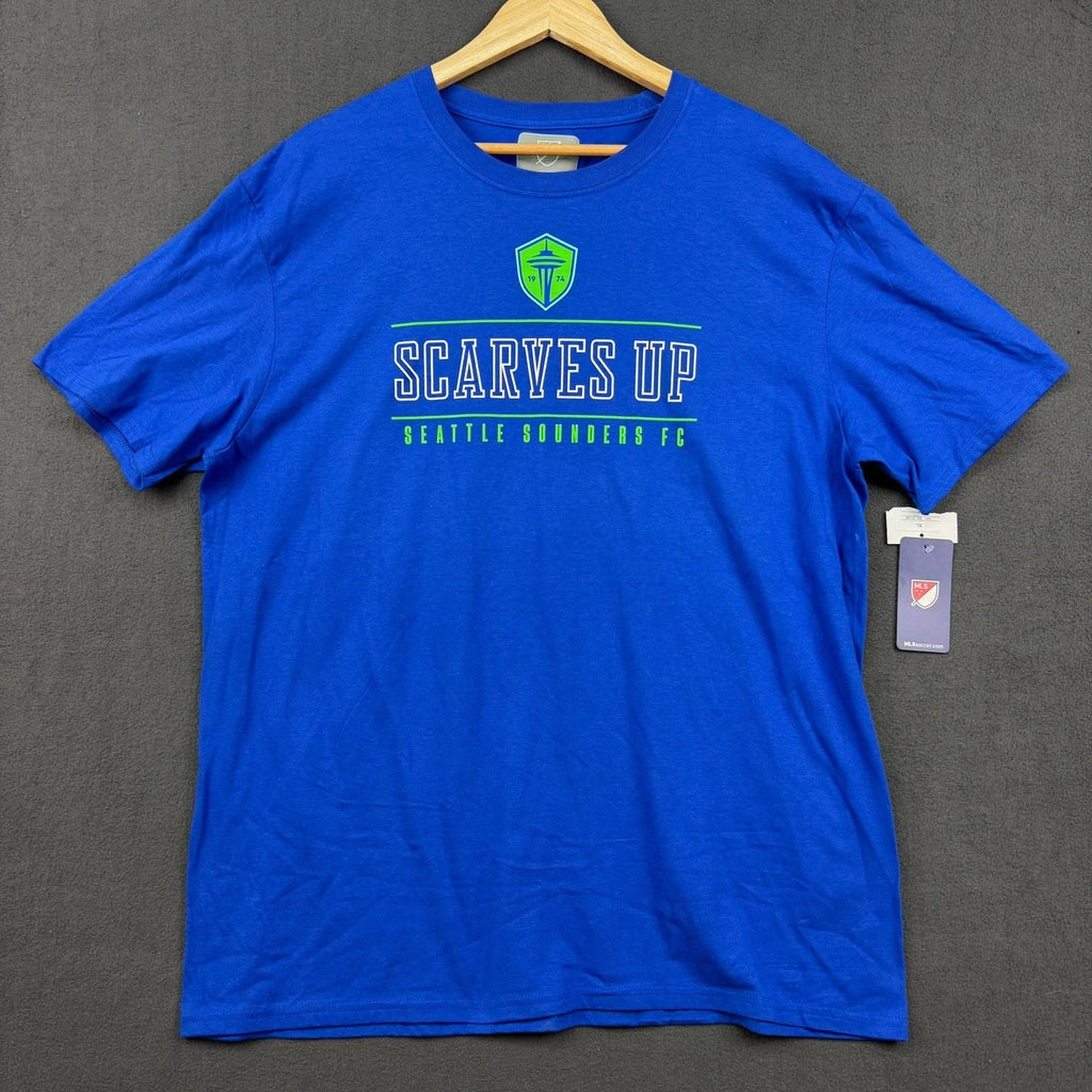 MLS Seattle Sounders T-Shirt Men's Size XL Blue Soccer Fan Scarves Up Apparel