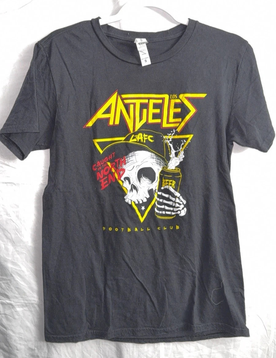 Los Angeles Football Club LAFC BLACK SKULL SHIRT PRE OWNED MENS SIZE SMALL