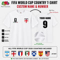 Personalised World Cup 2026 T-Shirt Country Football Mens Kids England Team Tee