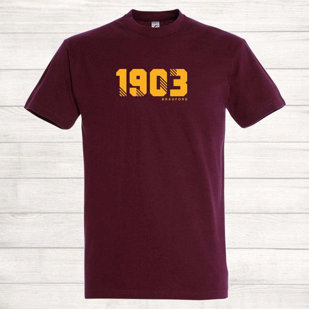 Bradford City Football Shirt 1903 Est Year Retro Gift Casual T Shirt