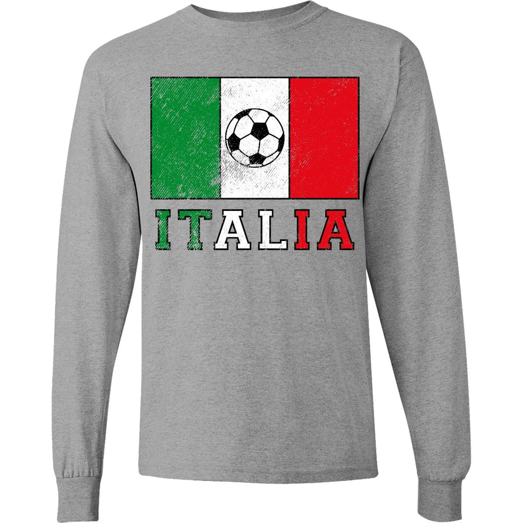 Inktastic Italian Soccer Long Sleeve T-Shirt Pinkinkart Flag Futbol Italia Italy