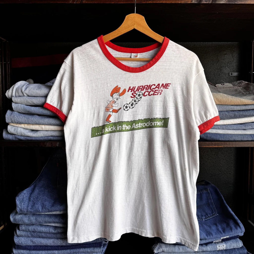 Vintage 70s Houston Hurricane Soccer Team T-shirt Size Large Astrodome