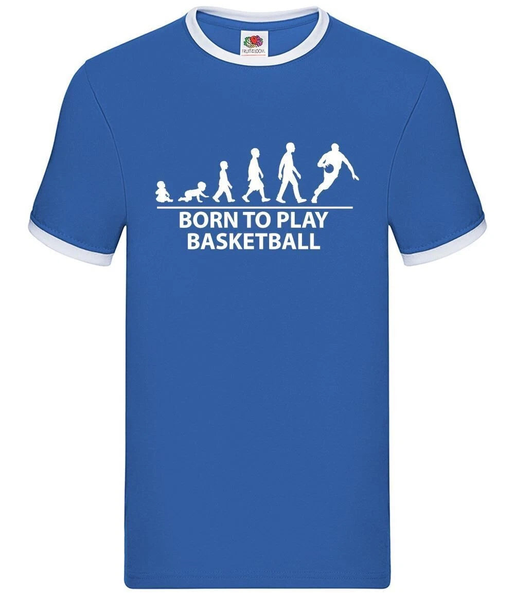 Born To Play Basketball - Mens Ringer - Player Team Fan Basket Ball Love