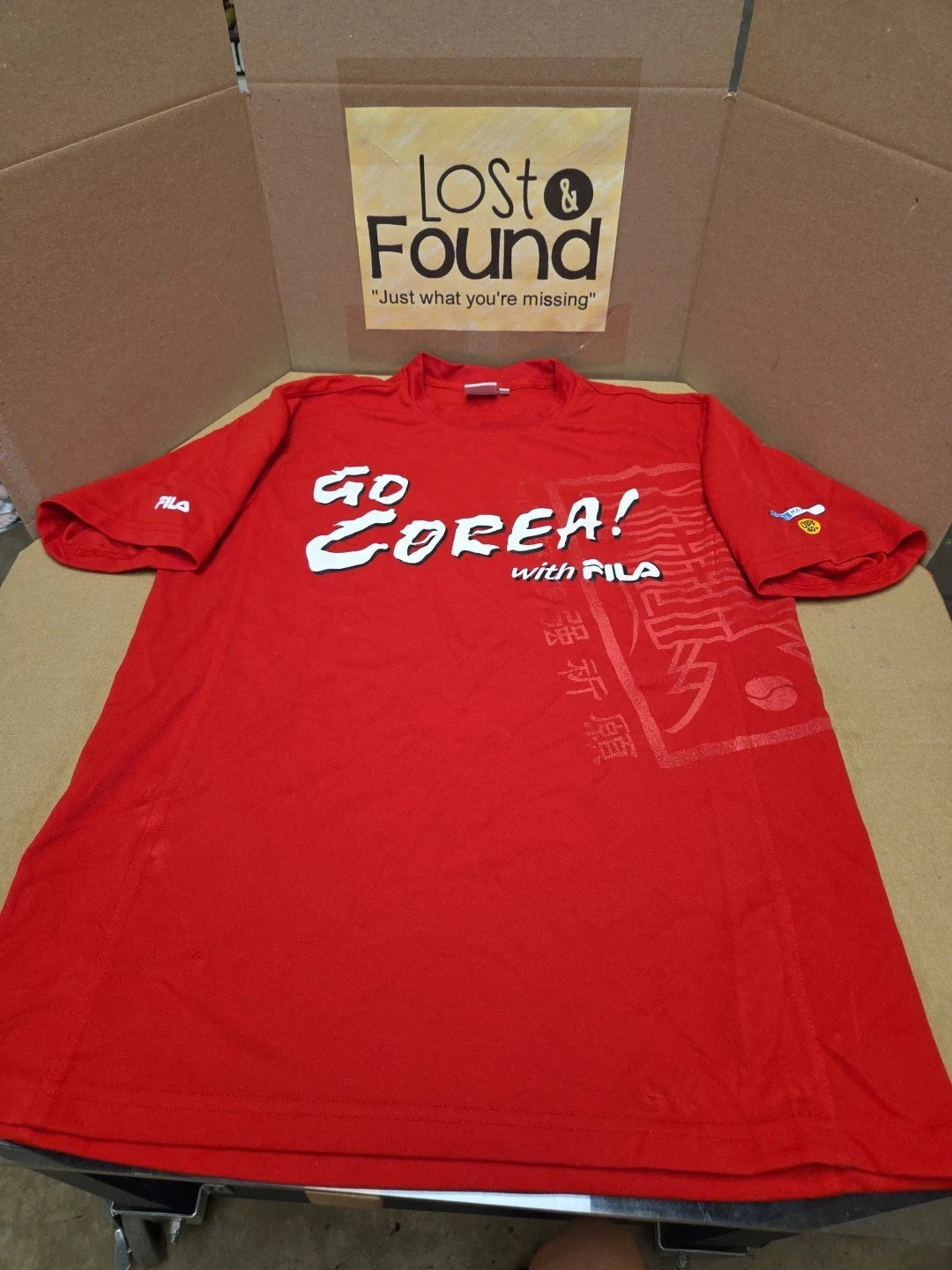 Vintage Red FILA Soccer Jersey Go Corea ( Korea ) Size Small (95) Cool Max