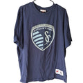 Mitchell & Ness Sporting Kansas City MLS XL Navy Blue Cotton TShirt Retro Soccer