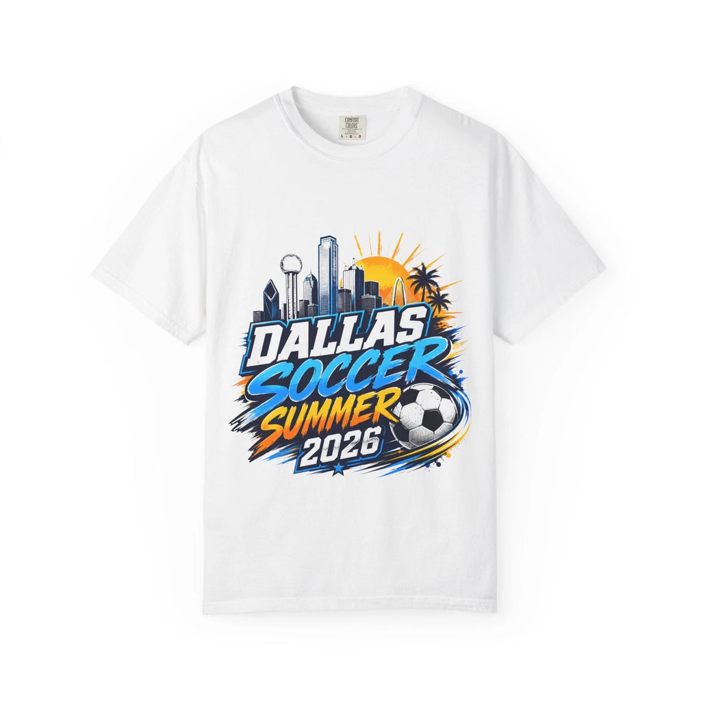 Dallas Soccer Summer 2026 T-Shirt | Soccer Ball Skyline Design