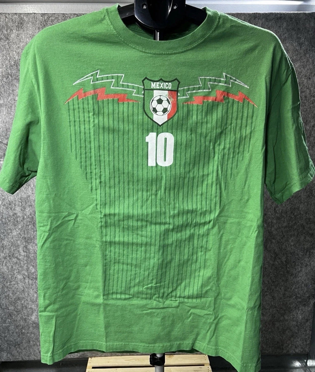 Vintage Action Gear Mexico soccer t-shirt #10 printed on the chest & back Size L