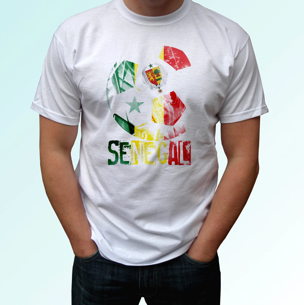 Senegal football flag white t shirt design soccer gift cup top tee all sizes