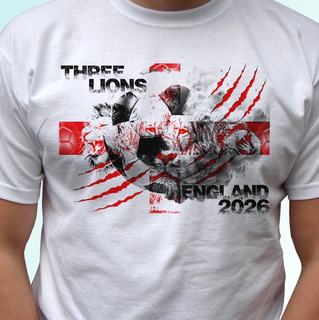 England 2026 t shirt football cup 3 lions flag tee gift Britain top all sizes
