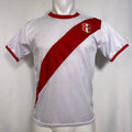 Peru National Soccer Team White Red Jersey Men's SMALL