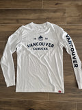 Sportique Vancouver Canucks White Mens Crew TShirt Medium Super Soft 100% Cotton