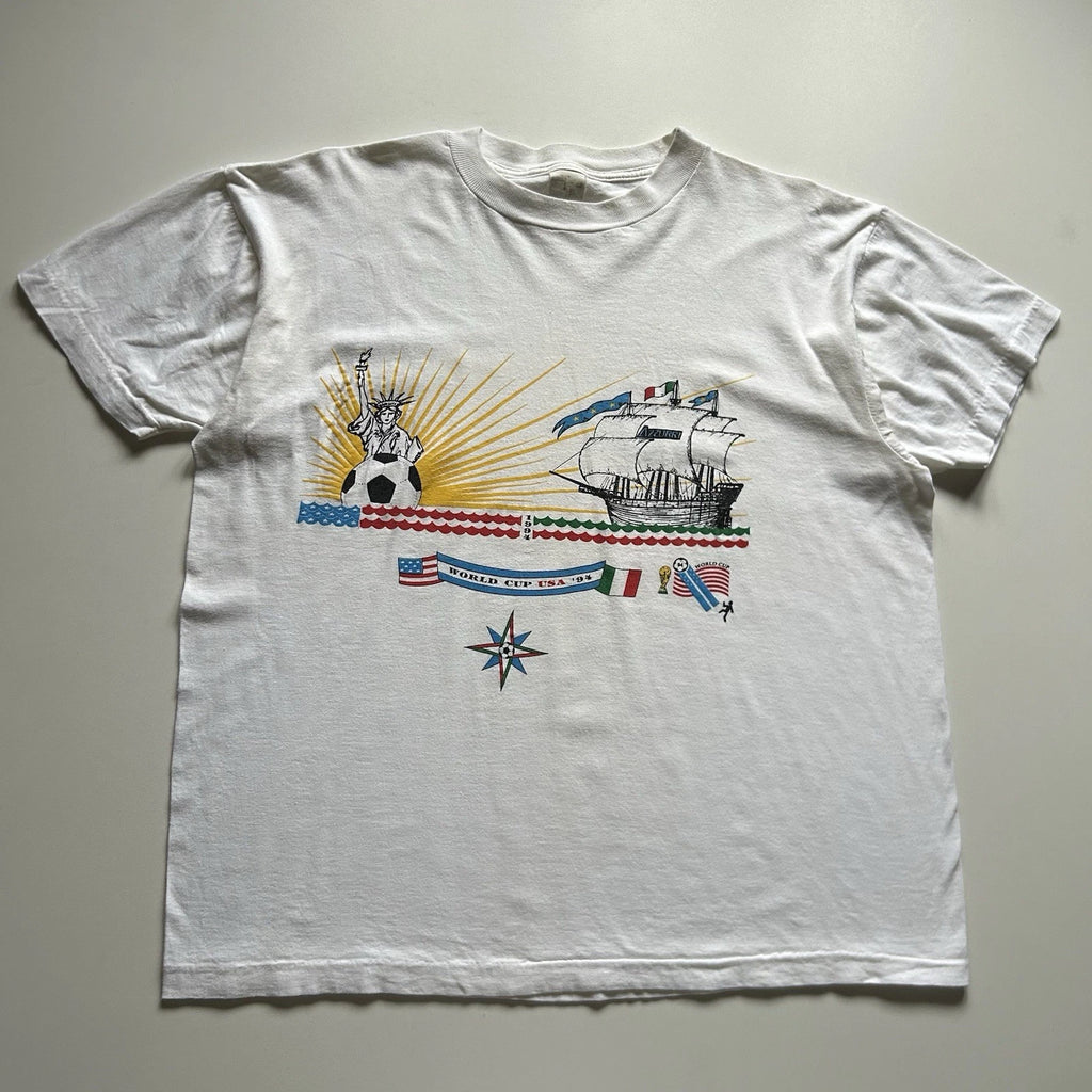 Vintage 1994 World Cup USA T-Shirt Mens XL 90s New York City Italia Soccer Art