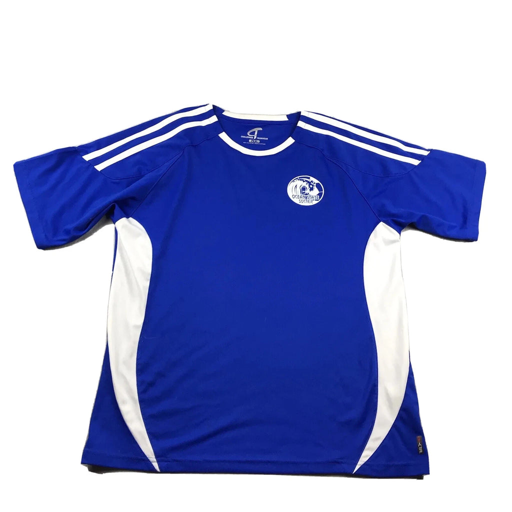 Ocean State Soccer Jersey Shirt Mens Large Blue Short Sleeves Coach Lightweight