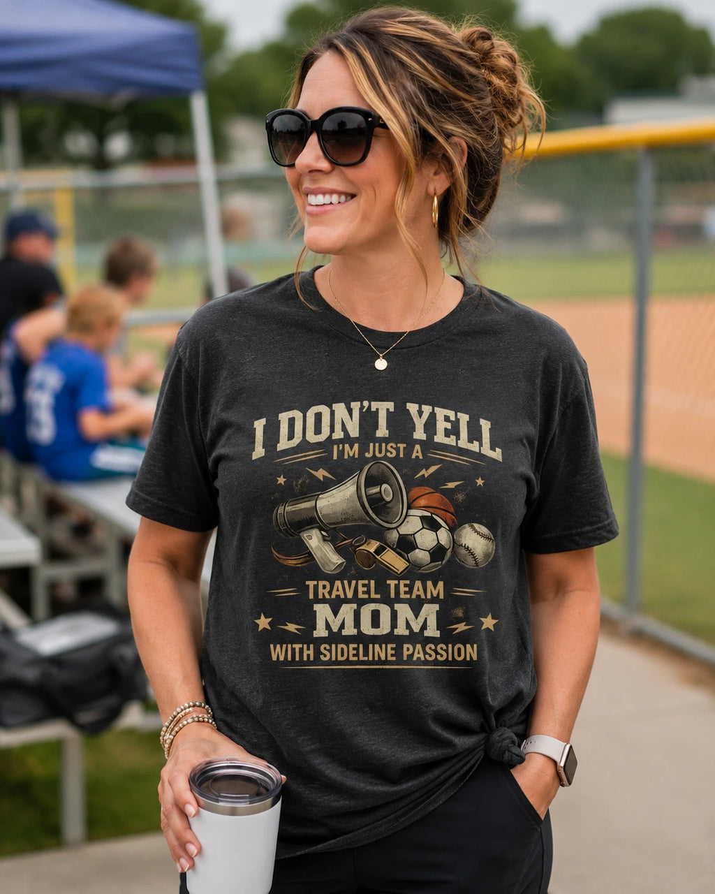 Travel Team Mom I Don't Yell T-Shirt | Soccer Baseball Volleyball