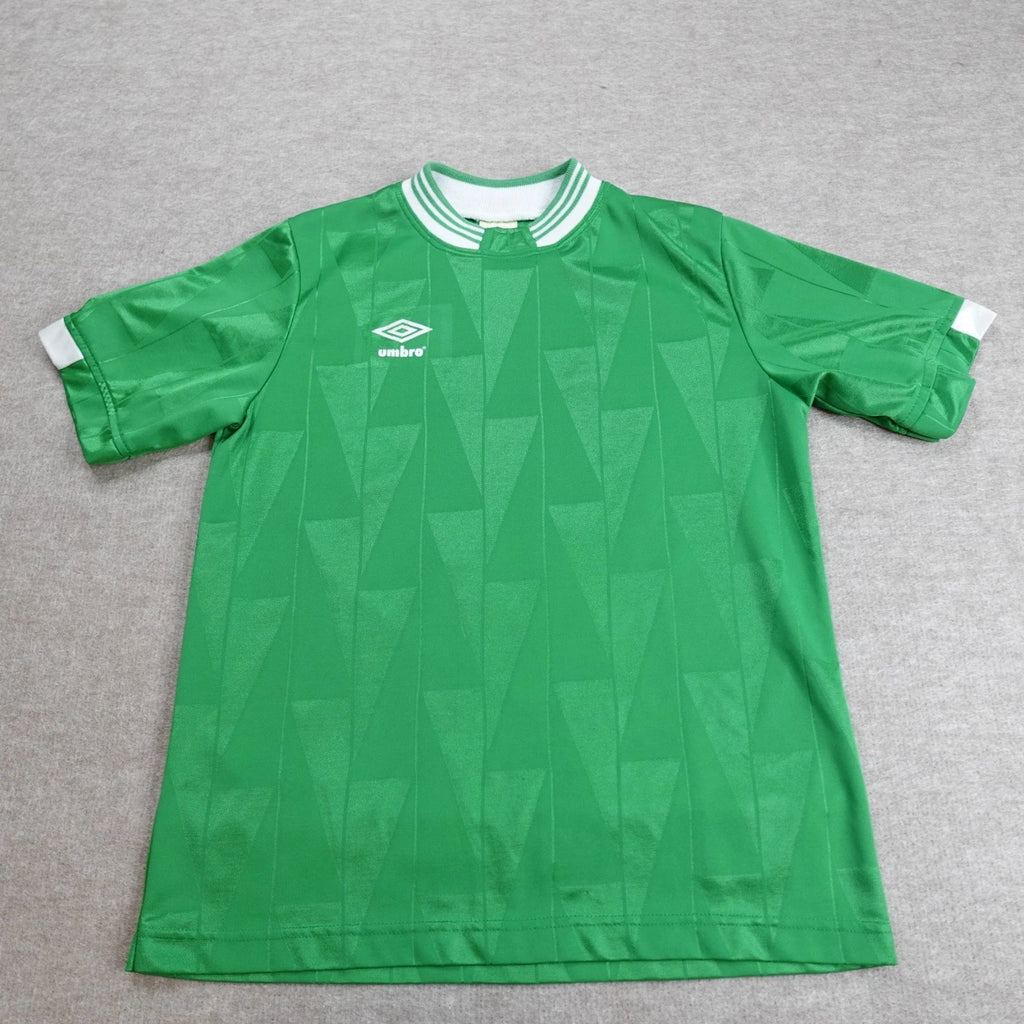 Vintage Umbro Shirt Green Double Sided Satin Made in USA  Soccer Football #13