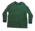 The Foundry Crew Neck Long Sleeve Pullover Shirt Green Yellow Stripe Soccer 3XLT