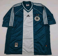 Vintage Adidas Germany Soccer Jersey Rare Striped Teal 90s Sport Football Sz XL