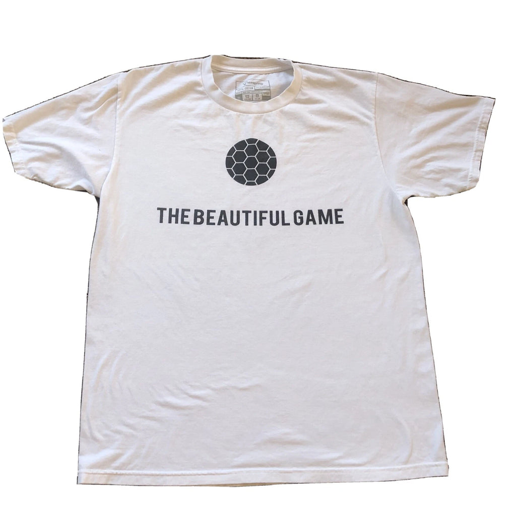 Soccer T Shirt The Beautiful Game Unisex Medium White Color Futbol Design