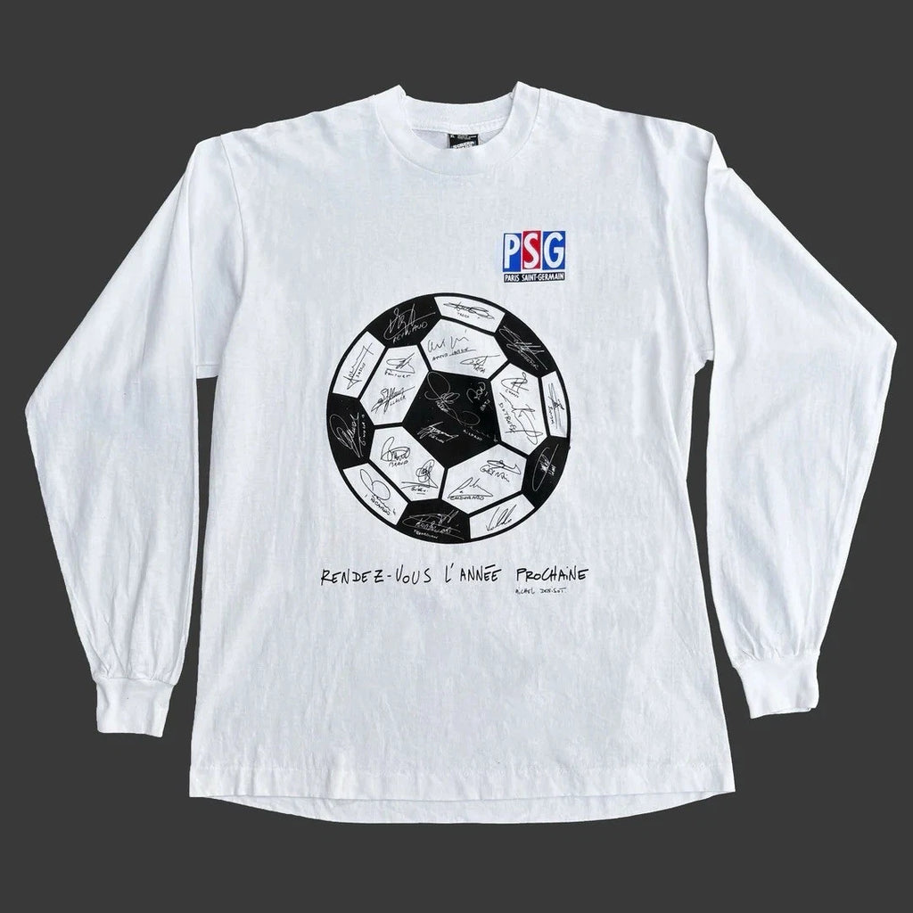 PSG Paris Saint-Germain 1990 90s Vintage L/S Football Soccer Rare T-Shirt