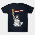 Statue of Liberty World Cup Trophy – USA 2026 Soccer Line Art Design T-Shirt