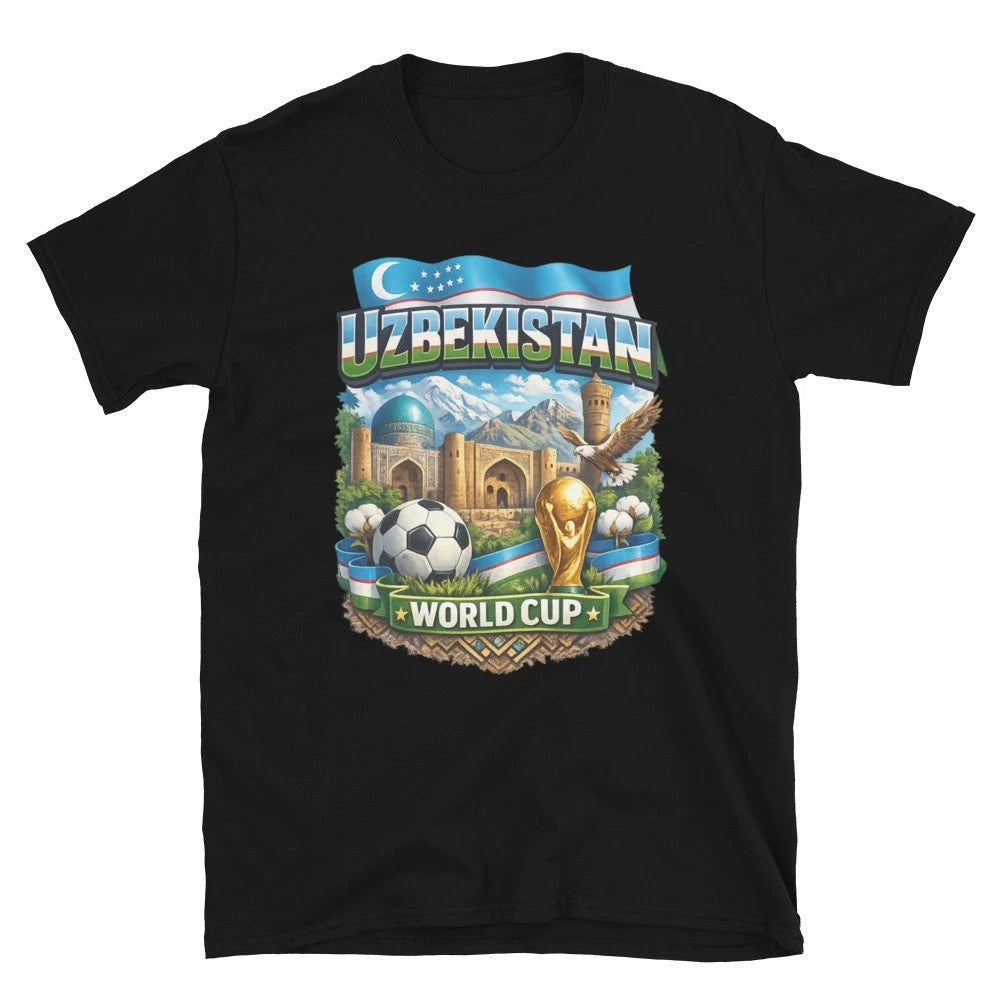 Uzbekistan World Cup Football Fan T-Shirt Blue & White Supporter Edition Unisex