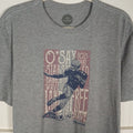 Life Is Good T-Shirt Star Spangled USA Football Crusher Tee Men's Large Gray SS