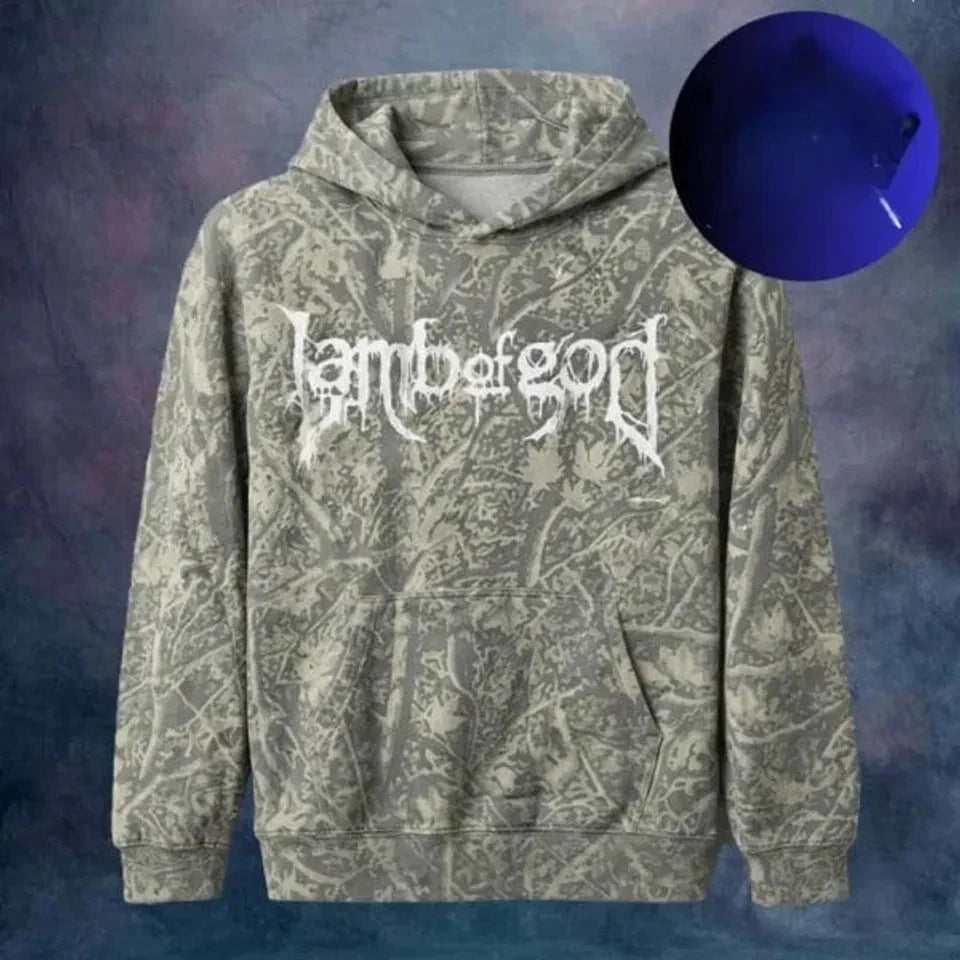 Lamb Of God Merch North America Tour 2026 Camo 3D Hoodie Polyester TH352