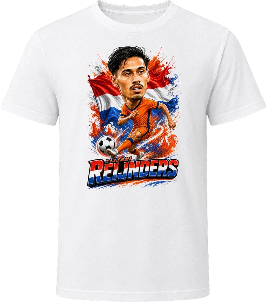 Tijjani Reijnders Netherlands Soccer Caricature 2026 World Cup T Shirt