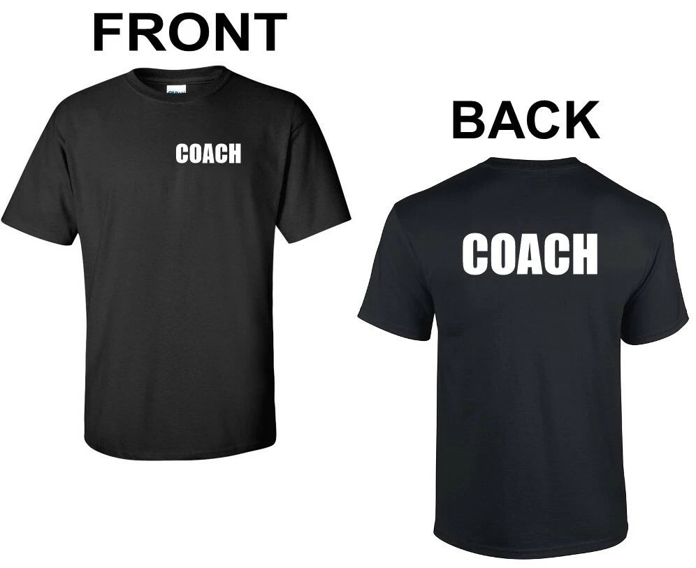 FRONT & BACK COACH T-SHIRT SOCCER BALL TEE SHIRT